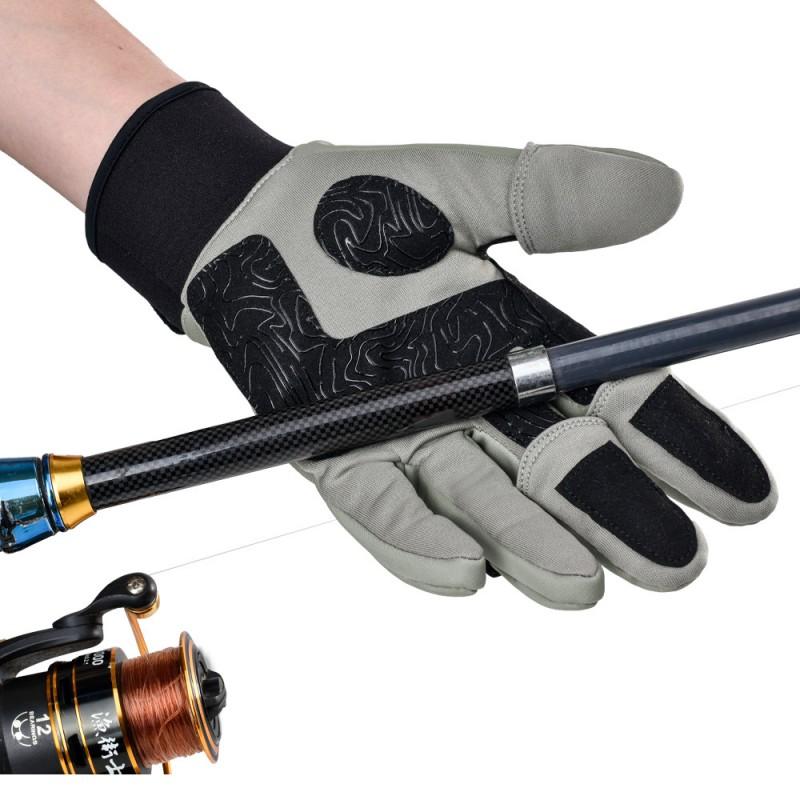 Winter-Angelhandschuhe Magnetisch Innenfutter Fleece Warm Rutschfest Verschleißfest 3-Finger-Schnitt Angeln