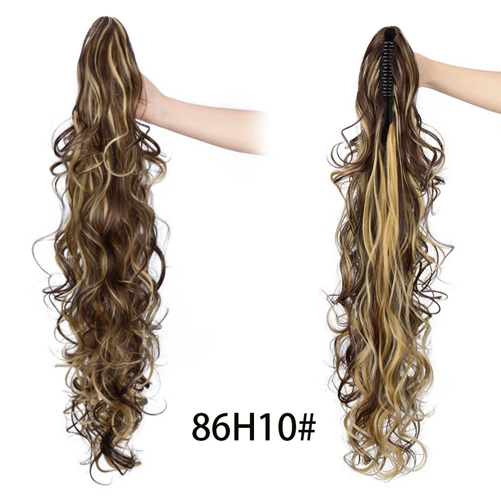 30 Inch Long Messy Curls Claw Clip Ponytail Extensions Synthetic Drawstring Curly Hairpiece Jaw Clip Hair Extensions for Women