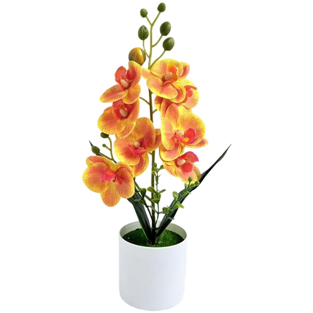 Artificial Orchid In Clean-Line Round Pot for Residential Commercial Indoor Decor For Home Office Cafe Setting