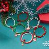 New Hot Snowman Santa Claus Crutch Wreath Pendant Multicolor Rice Beads Bracelet for Women Merry Christmas Zircon Gifts