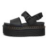 Sandale cu platformă cu curea de piele Voss Negru Adidași pentru femei 26725001
