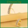 Fashionable Double Row Rhinestone Earrings Set With Asymmetric Design
