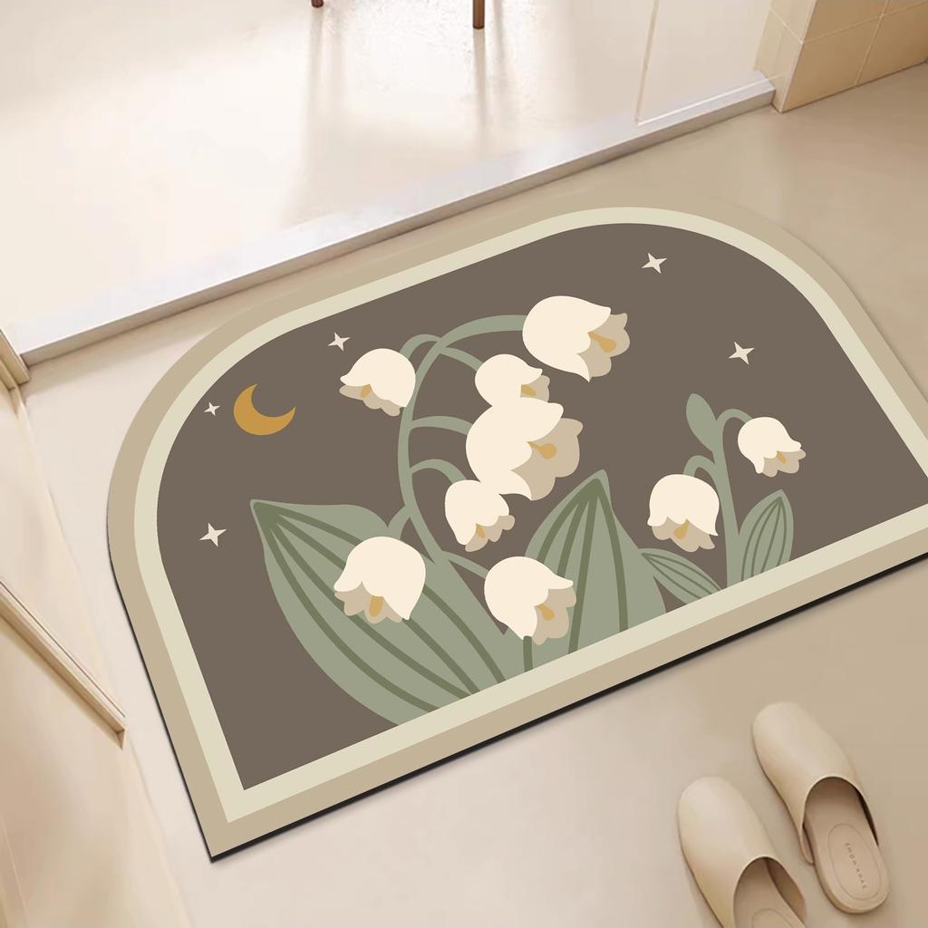 Diatom Mud Soft Floor Mat Bathroom Quick Drying Toilet Door Mat Absorbent Non-slip Toilet Toilet Rug