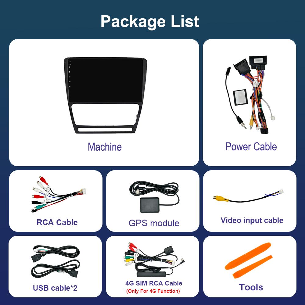 Car Video Multimedia Player GPS for Skoda Octavia 2 A5 2004 - 2013 Carplay WiFi Android Intelligent System 4G HD Touch Screen