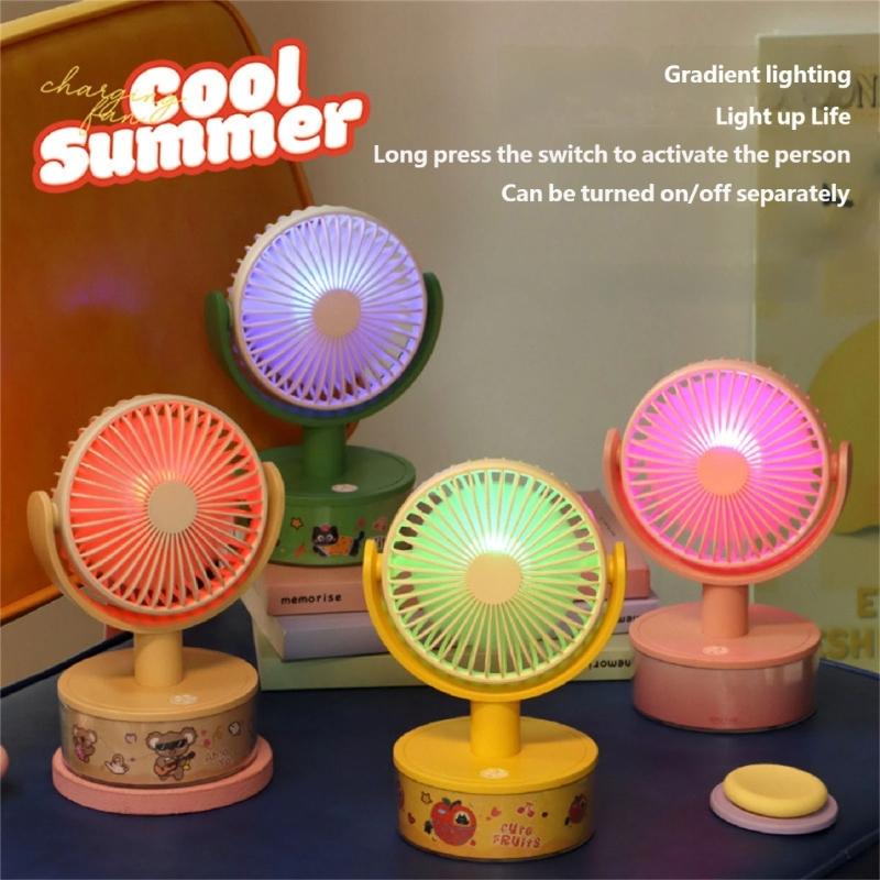 Practical Small Cooling Fan Air Circulation Fan with Adjustable Speed & Light Suitable for Indoor Desk Table Mounting