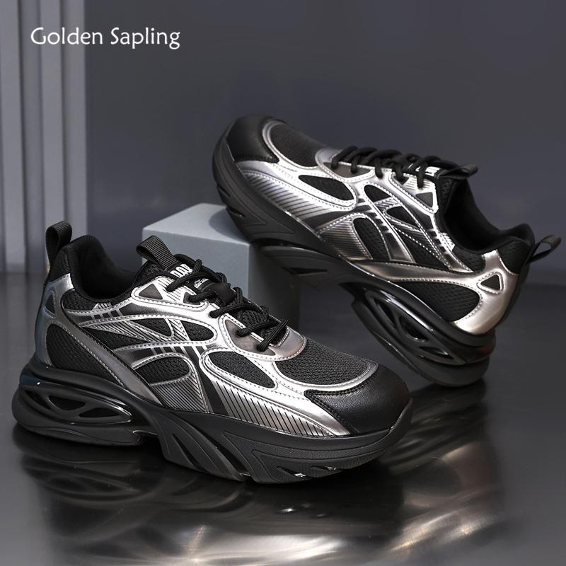 Golden Sapling Man Winter Casual Sneakers Synthetic Leather Men's Shoes Korean Style Platform Mesh Breathable Sneaker