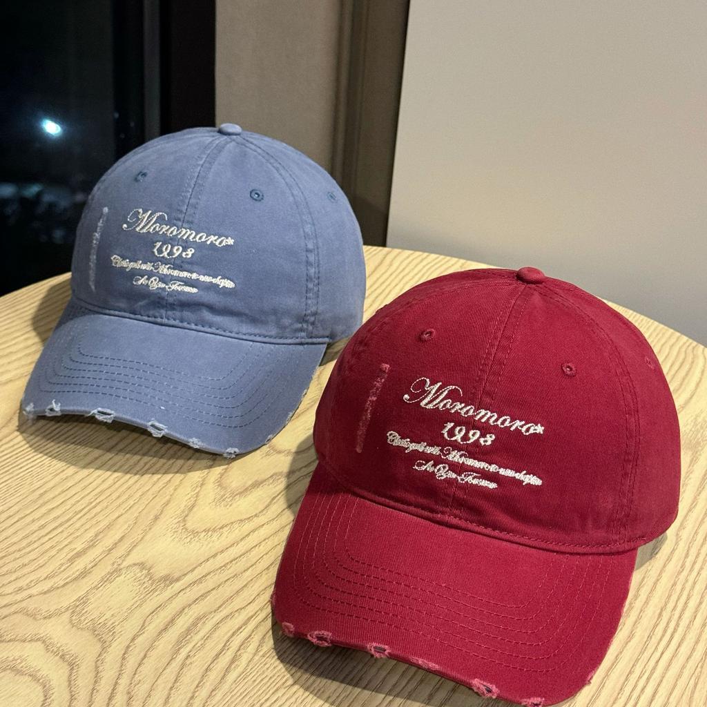 New Letter Hole Baseball Cap Youth Fashion Street Youth Curved Brim Hat Korean Style Fashionable Face Small Peaked Cap