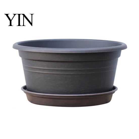 Resin Planters for Bulbs Bulb Plant Pot with Saucer, 10 Inch 13 Wide Flowerpot Lightweight Drainage Holes, Indoor Outdoor Planter Tulips Lilies