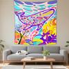 Boho Chic Wall Tapestry With Moon Phase Floral Starry Sky Design Bedroom Yoga Studio Decor