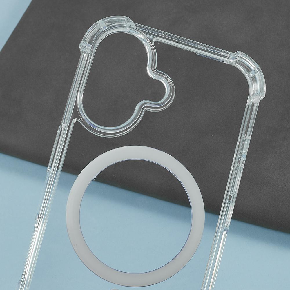 For iPhone 16 Plus Clear Phone Case Compatible with MagSafe 1.5mm Shockproof Back Cover