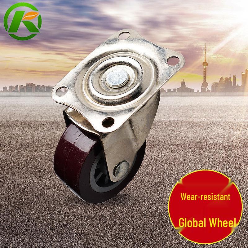 Красное полиуретановое колесо-поворотная мебельная роликовая опора для легких нагрузок