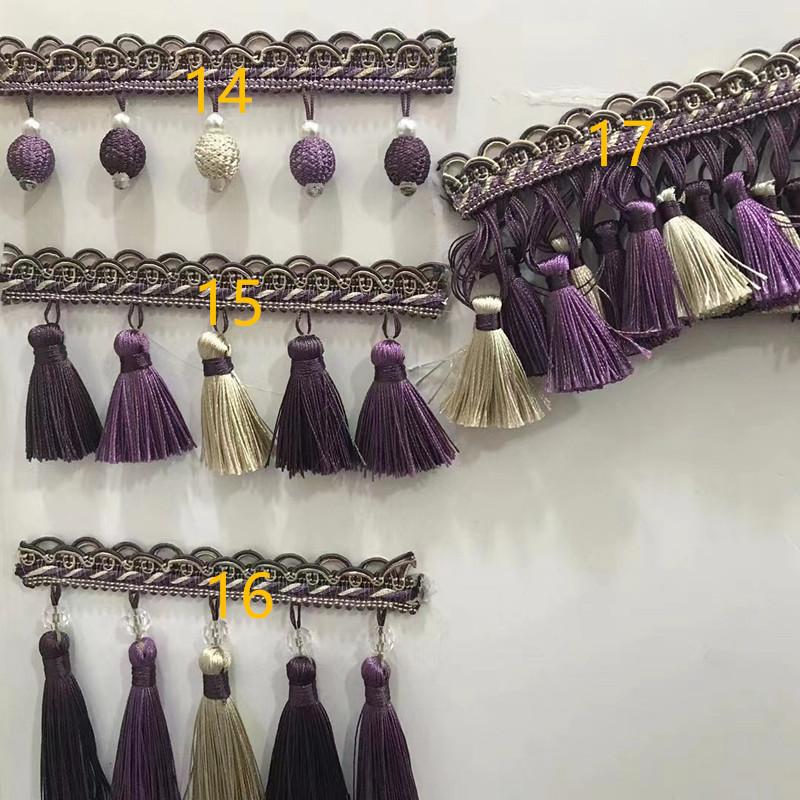 Luxurious Fringed Curtain Drapery Tassels with Lace Trim High-end Throw Pillow Cover Accessories Fringe