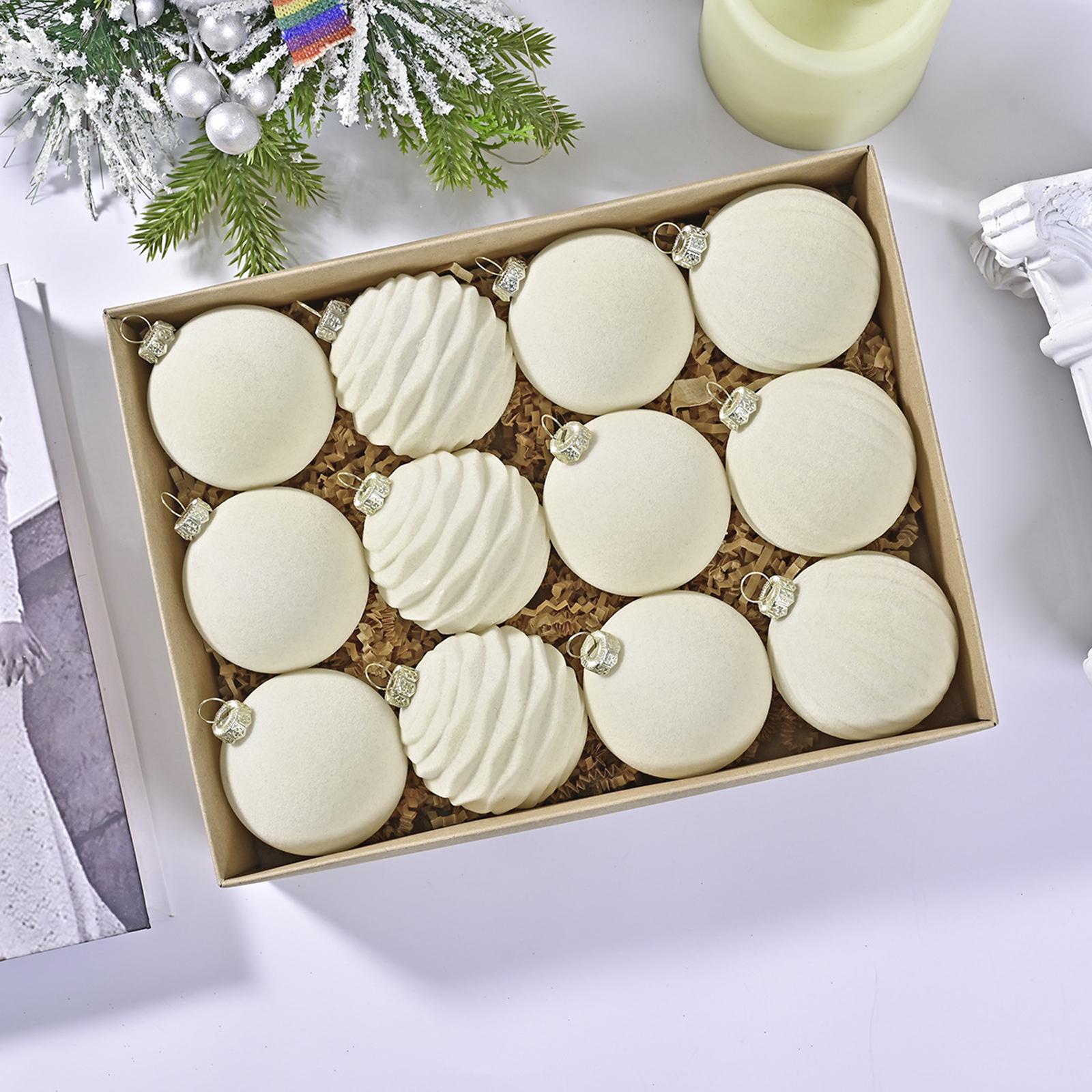 

6 см Флокированный Рождественский Шар Подвеска на Рождественскую Елку Винно-Красный Темно-Зеленый Рождественский Флокированный Шар Рождественские Украшения One Size