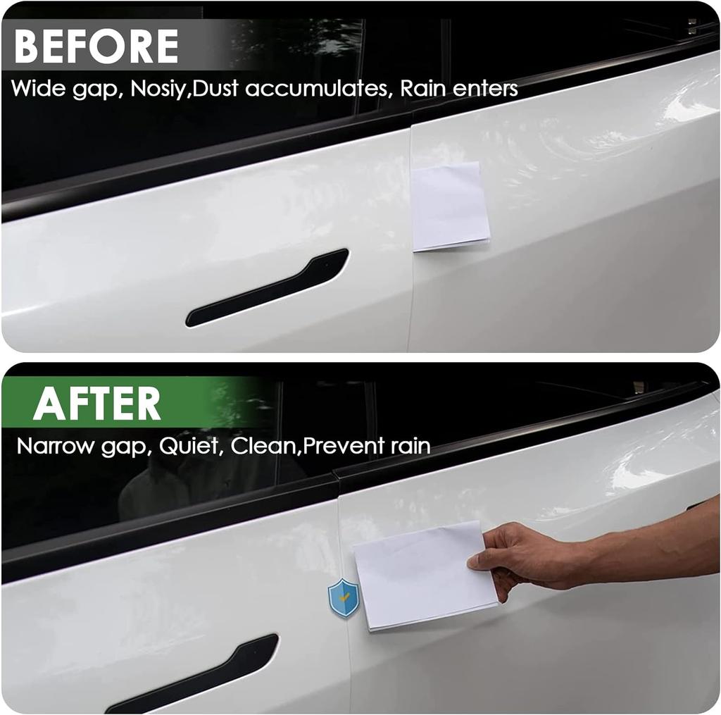 ZJZO5 Door Seal Soundproof Kit for 2025 Tesla Model 3 Y S X Rubber Weather Draft Seal Strip Wind Noise Kit Front Trunk Cover Strip