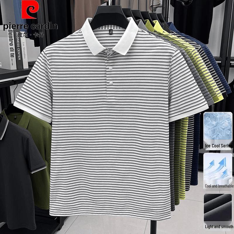 Pierre Cardin Men s Striped Short Sleeve Polo Shirt 105/M