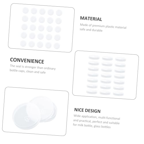 LALADEFIEE 100pcs Milk Bottle Caps, Cups, Yogurt Drinks, Milk Bottle Covers, Cup Lids, Drinkware, Leak-Proof Milk Bottle Caps, Glass Bottle Caps, Repl
