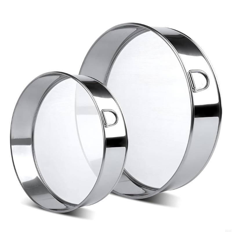 2 Piece Flour Sifter Stainless Steel Powdered Sugar Sieve Baking Strainers Tool HX6C CN