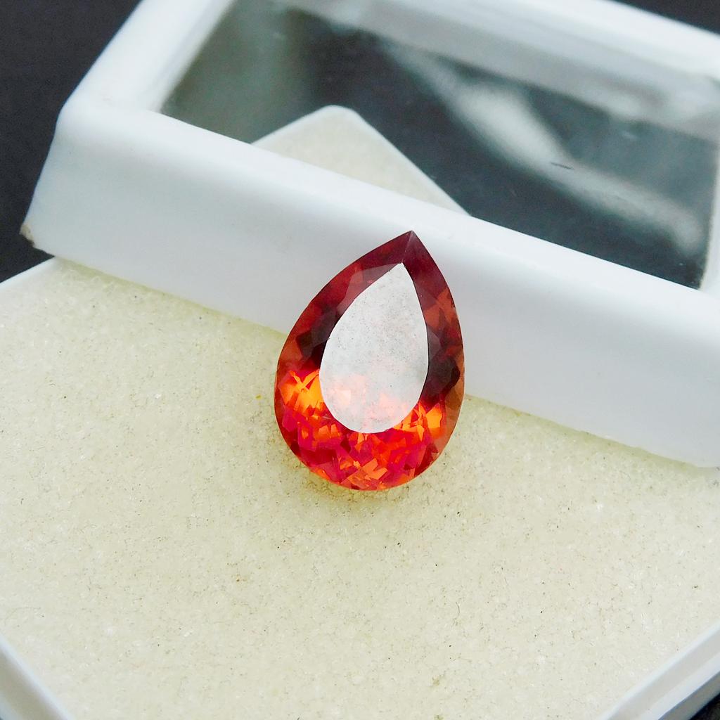 Natural Orange Sapphire Loose Gemstone Ceylon Pear Cut 9.65 Ct Flawless September Birthstone Gift