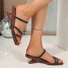 Fashion New Summer Women's Fashion High Heels Sandals Square Toe Wine Glass Heeled Dress Shoes Woman Comfort Slip On Thin Strap Sandals
