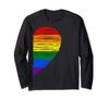 Rainbow Heart LGBT Matching Couple Day Pride Friends Gift Long-Sleeve T-Shirt