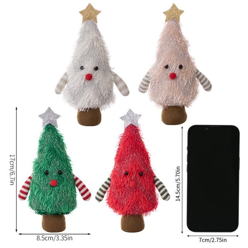 1Pc Christmas Decoration Products Creative Christmas Tree Shaped Doll Ornament 3D Christmas Tree Desktop Decoration Tree