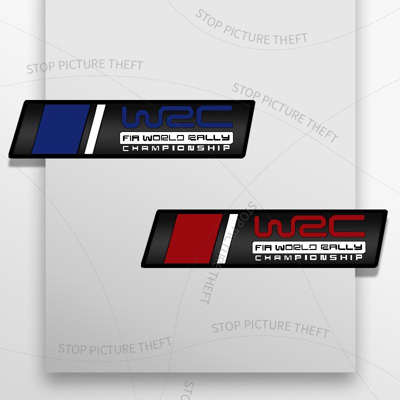 1Pcs 3D Metal WRC Logo Grille Emblem Badge Car Rear Tail Bumper Trunk Sticker For VW Hyundai POLO GOLF Toyota Honda Citroen