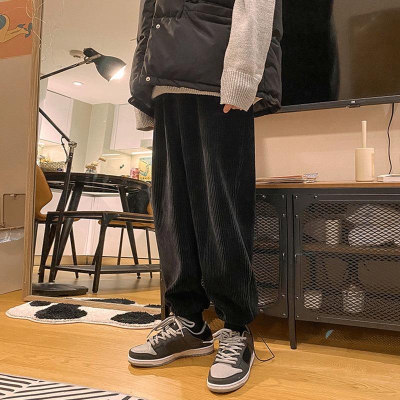 Y2K Bărbat Ocazional Cravată Pantaloni Drepți Pantaloni de Jogging Femei Îmbrăcăminte de velur Streetwear Pantaloni oversize Bărbat Coreean Streetwear Pantaloni pentru bărbați