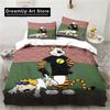3D Print Cartoon Calvin Hobbes Bedding Set Boys Girls Twin Queen King Size Duvet Cover Pillowcase Bed Boys Adult Bedroom