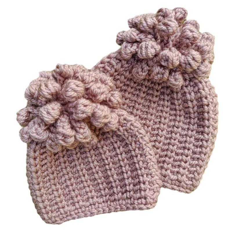 New Handmade Crocheted Ice Woolen Hat, Warm and Cute Cartoon Headgear for Autumn and Winter