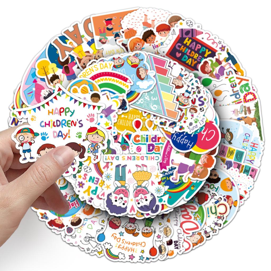 50 Children's Day Graffiti Stickers Personalized Cartoon Cute Decorative Mobile Phone Case Water Cup Suitcase Stickers