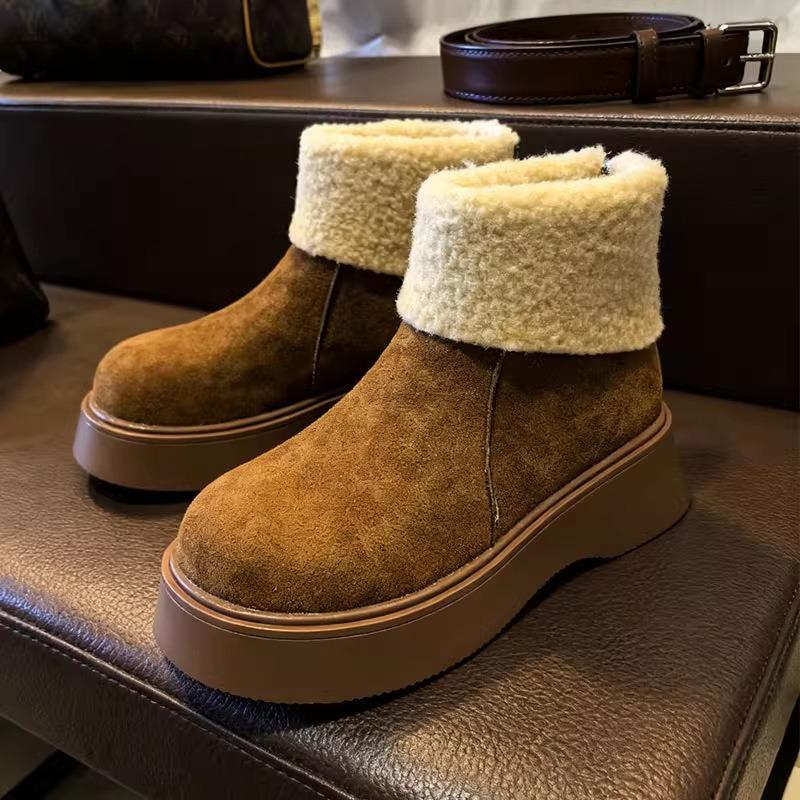 

Thick-soled heightening small short boots winter new velvet thickened warm snow boots women s fashion cotton shoes 40 верблюд