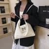 Popular Blue Cooqi Large Capacity Personalized New Simple Casual Texture Trendy Chain Single-Shoulder Backpack Women's Bag