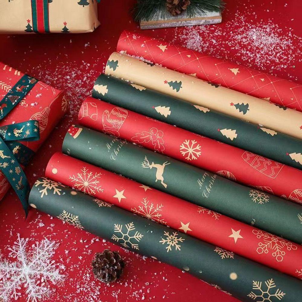 10 Pcs Multifunctional Christmas Gift Wrapping Paper Multi-purpose DIY Crafts Paper  New Year Party
