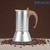 JUSTINLAU Cafeteira Italiana 3/6 Xícaras Cafeteira Espresso Alumínio Cafeteira para Café Café Caseiro Cafeteria Panela de Extração de Café Filtro para Fogão Moka Latte