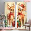 2pcs,2D Plane Printing Curtains&Window Treatment Cute Reindeer Snowman Christmas Holiday Polyester Woven (without Rod) Home