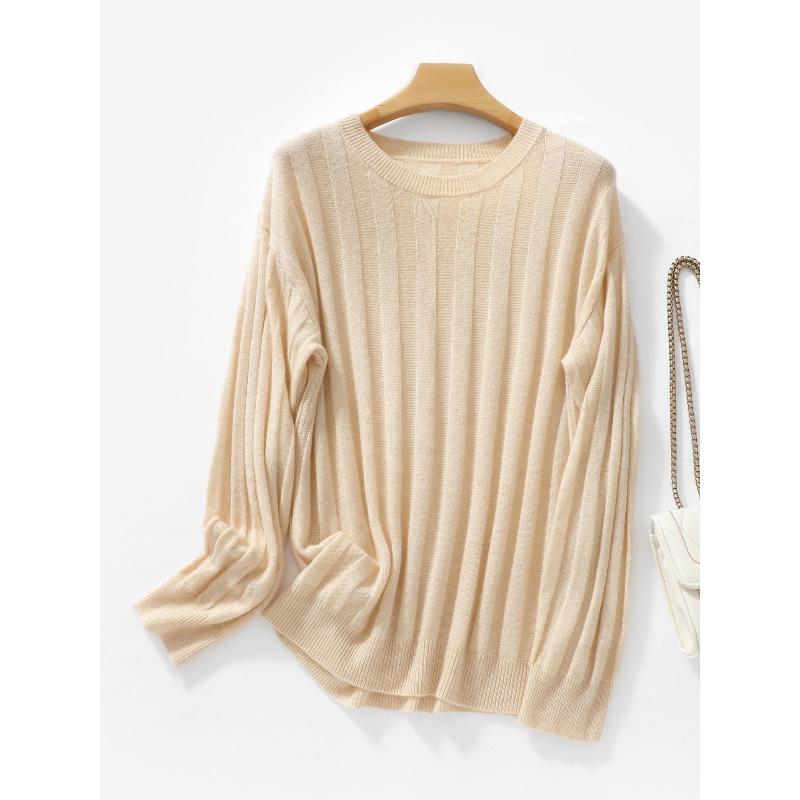 TIFICY Women's Fashion Casual Solid Color Print Spring Fall Long Sleeve O-Neck Pullovers & Long Sleeves