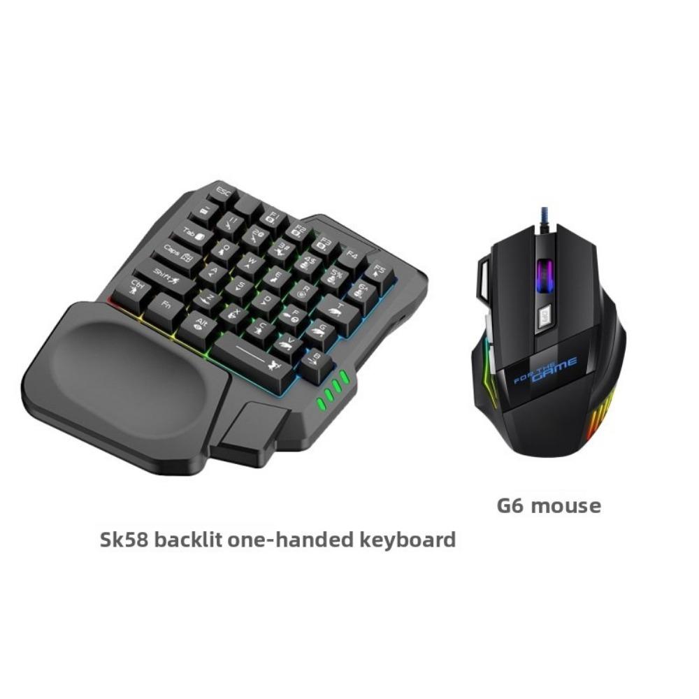 One-handed Keyboard Colorful Mechanical 35 Keys with Mobile Phone Throne PUBG Handle Mobile Game Chicken Eating Artifact