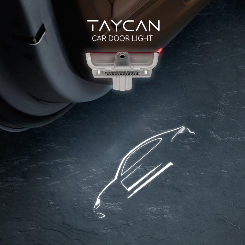 AABKO1 2pcs Car Door Lights For PORSCHE NEW Cayenne Taycan 992 GTS S HD LED Lamp refit Laser Decor Projector Never Fade