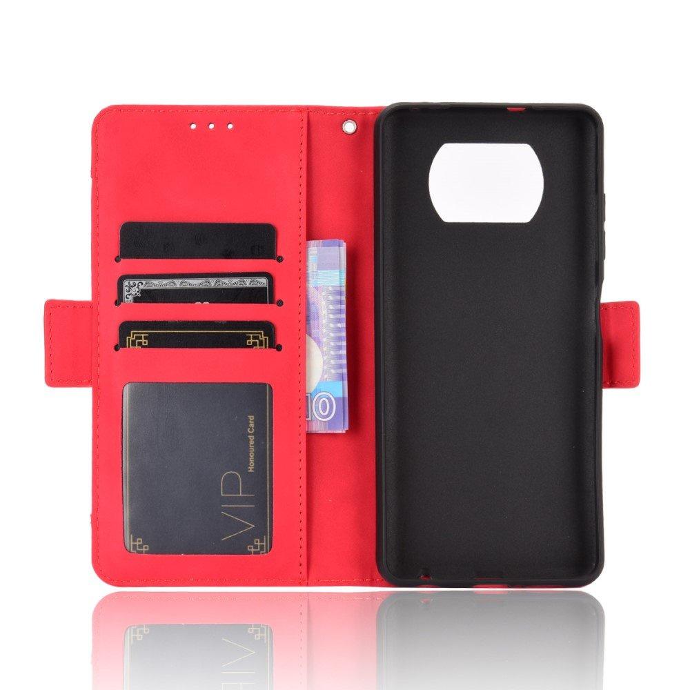 Flip Case for Xiaomi Poco X3 NFC / Poco X3 Pro, Card Slot, Red