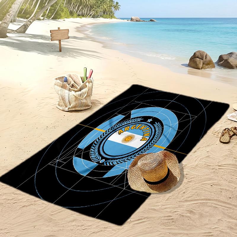 Argentinien Fußball Druck Strandtuch Schnelltrocknend Super Saugfähig Weich Badetuch zum Schwimmen Strand Reisen Fan Souvenir Geschenk