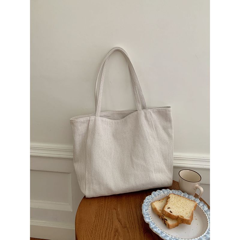 

Women s Bag K-style Twill Shoulder Satchel Tote Bag Beige