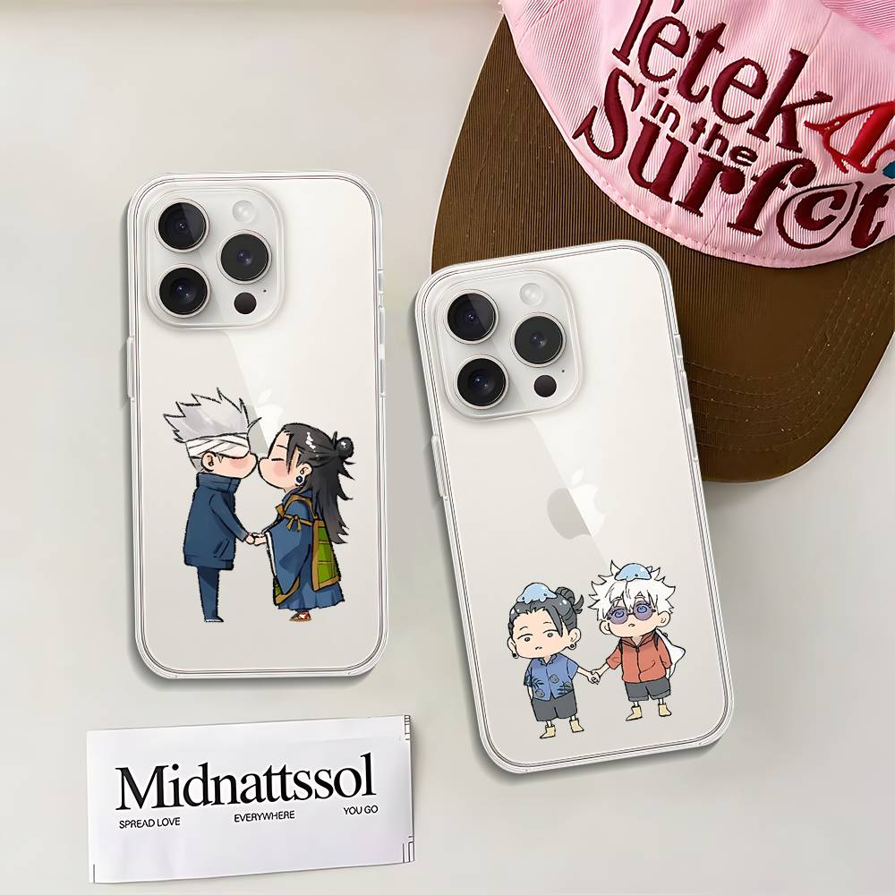 S-Satoru Gojo S-Suguru Geto Phone Case Soft Transparent Case For IPhone 17 16 15 14 13 12 11 Pro Max Mini Plus Shockproof Cover