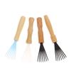Mini čistič kartáčů na vlasy s dřevěnou rukojetí Hřeben s hrabičkami na čištění kartáčů na vlasy Odstraňovač vlasů a nečistot Vložený odstraňovací nástroj Pro domácí a salonní použití