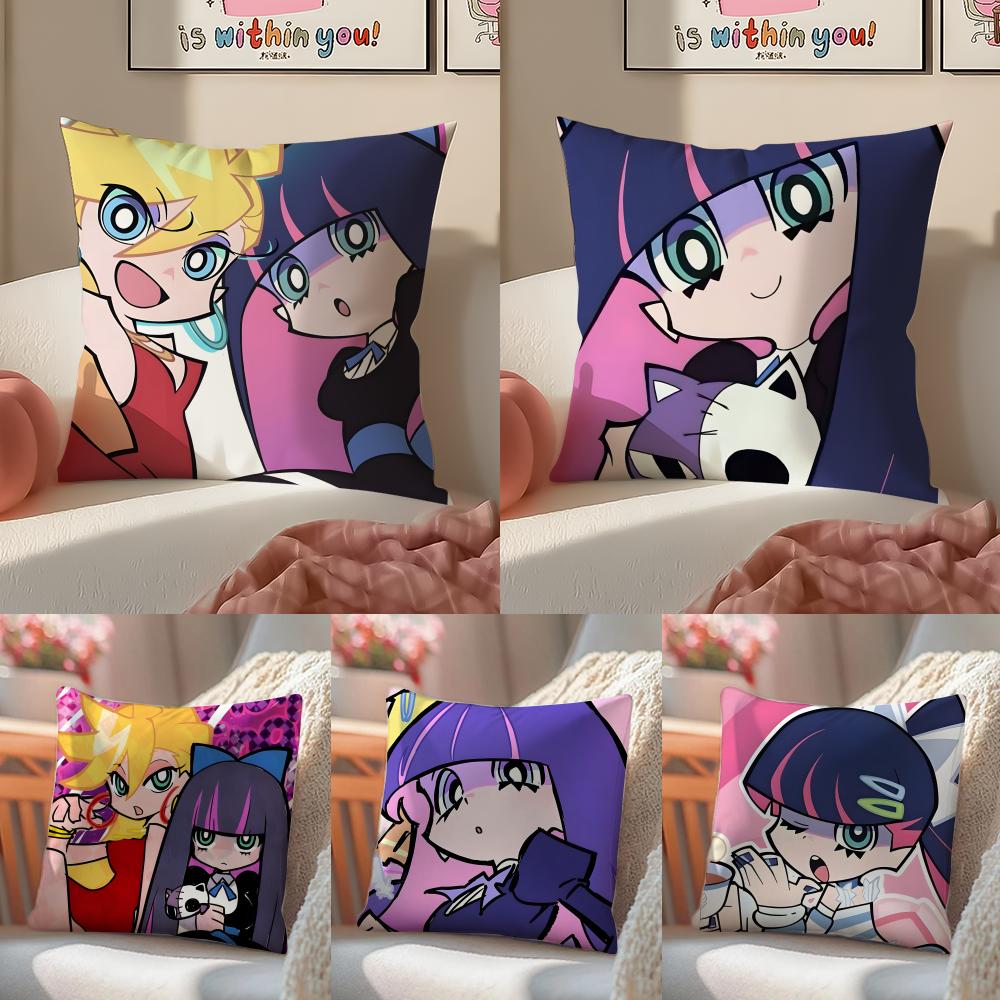 Japanese Anime PPanty Stocking with Garterbelt Cushion Cover Pillowcase Short Plush Invisible Zipper Room Sofa Cushion Cover