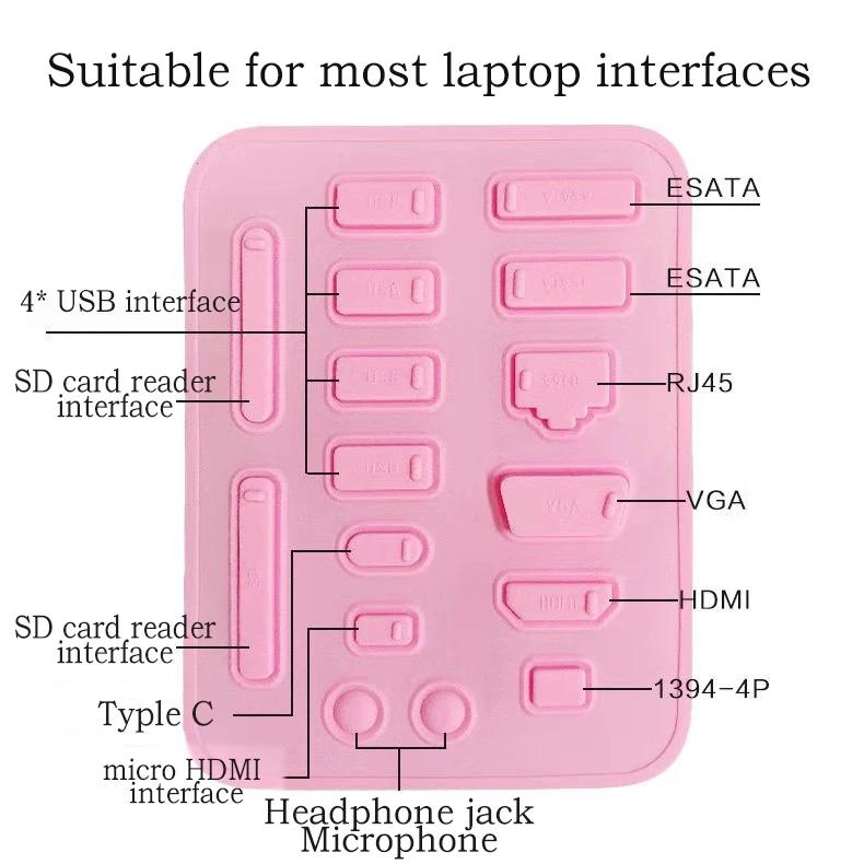Xiaomi 1Sets Universal Notebook Anti Dust Plug 16pcs Laptop Dustproof Stopper Dust Plug Usb Computer Interface Waterproof Cover