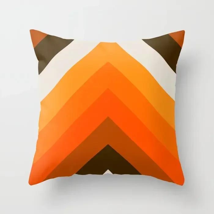 Retro Rainbow Tunnel Pattern Pillowcase Brown Plush Cushion Cover Living Room Bedroom Sofa Chair Home Decor Pillowcase 45X45Cm