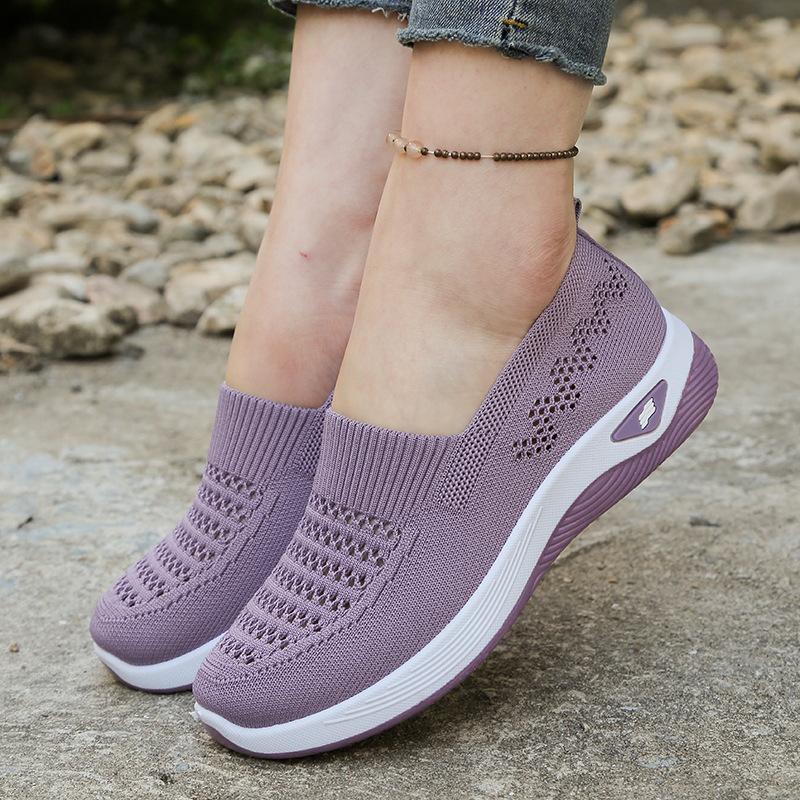 Mesh Breathable Women's Shoes Without Shoelaces Lazy Shoes with Soft Soles Hiking Shoes Daily Casual Women's Shoes