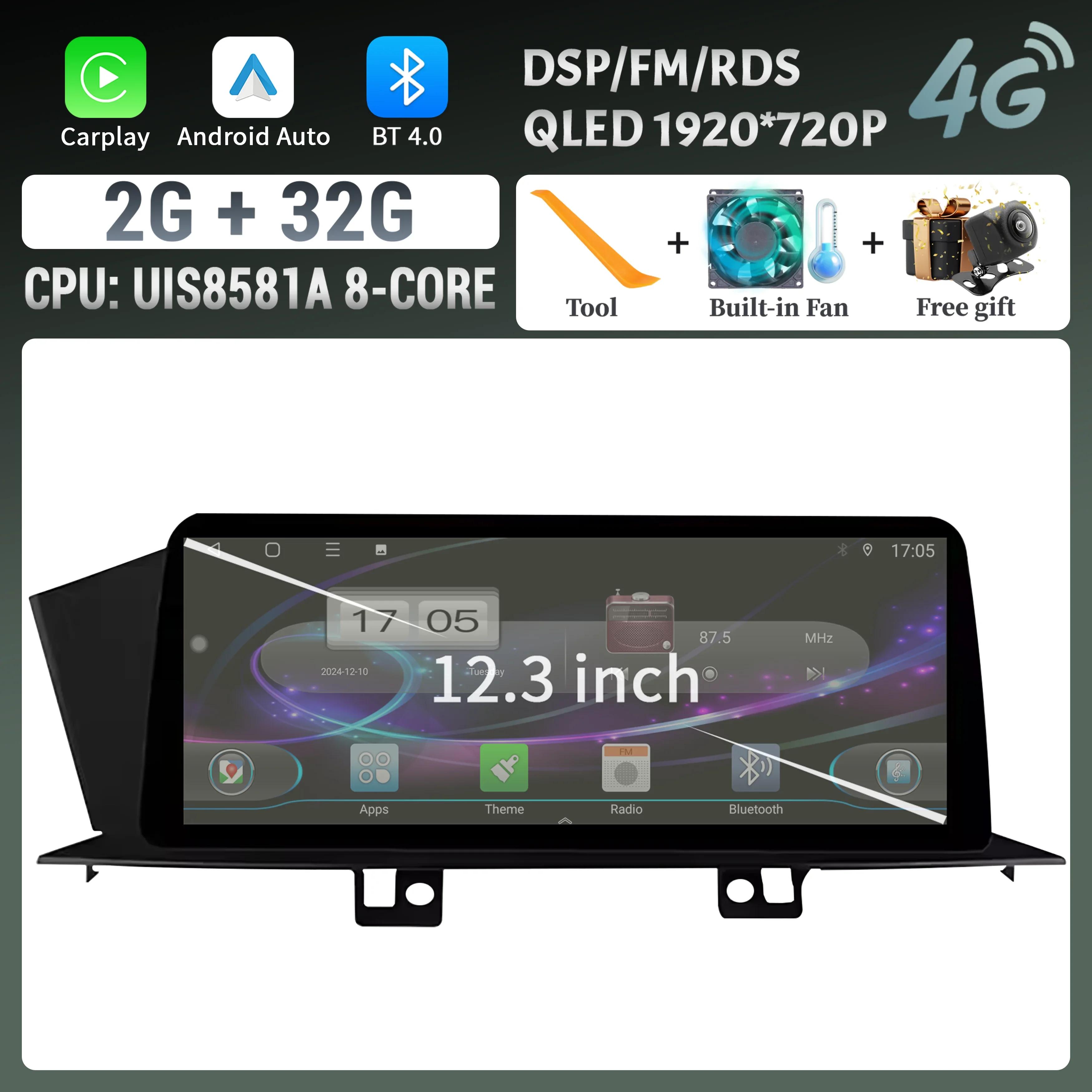 

12,3 для Honda Accord 9 2014-2017 автомобильный радиоприемник мультимедиа навигация GPS беспроводной Android 14 BT CarPlay 4G головное устройство стерео экран CHINA