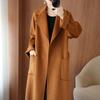 Autumn and Winter Double Sided Wool Double-Sided Cashmere Coat Women Winter  Mid-Length Loose Pockets Woolen Jacket Female Overcoat