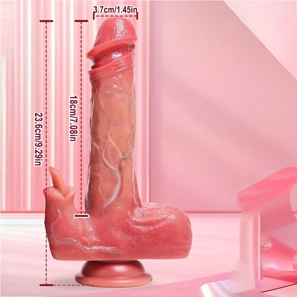 5-in-1 Telescopic Rotating Dildo Vibrator – Tongue Licking Clitoral Stimulator,Thrusting & Heating G-Spot Anal Toy,Hands-Free Base for Women & Couples